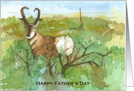 Happy Father’s Day Pronghorn Antelope Wildlife card