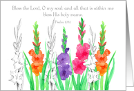 Happy Birthday Scripture Psalms Religious Gladiolus card