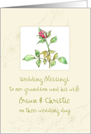 Wedding Blessings Rose Flowers Custom Name card