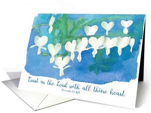 Encouragement Trust In The Lord White Heart Flowers card (1771414)