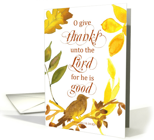 Happy Thanksgiving Scripture Chronicles Fall Leaves card (1782508)