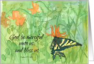Praying For You Psalms 67 Scripture Swallowtail Butterfly card