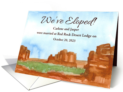 We Eloped Southwest Desert Wedding Announcement Custom card (1785752)