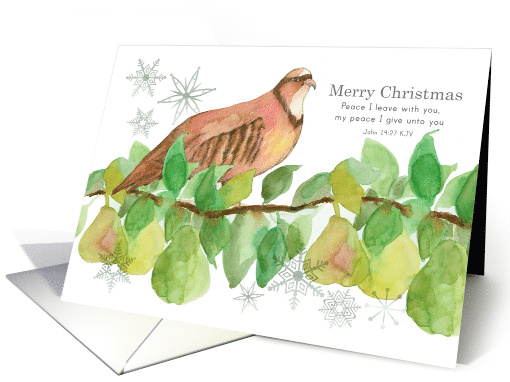 Religious Christmas Partridge in a Pear Tree Scripture card (1792500)
