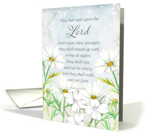 Happy New Year Isaiah Bible Scripture Winter Frost Flowers card