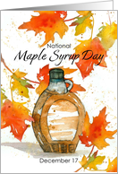 Maple Syrup Day December 17 Fall Leaves Spatter card