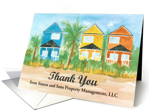 Thank You From Real Estate Property Management Beach Houses card