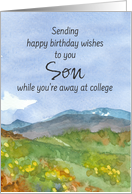 Happy Birthday Son While Away At College Mountains card