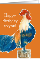 Happy Birthday To You Crowing Rooster Farm Animal card