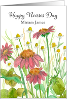 Happy Nurses Day Custom Name Flowers card