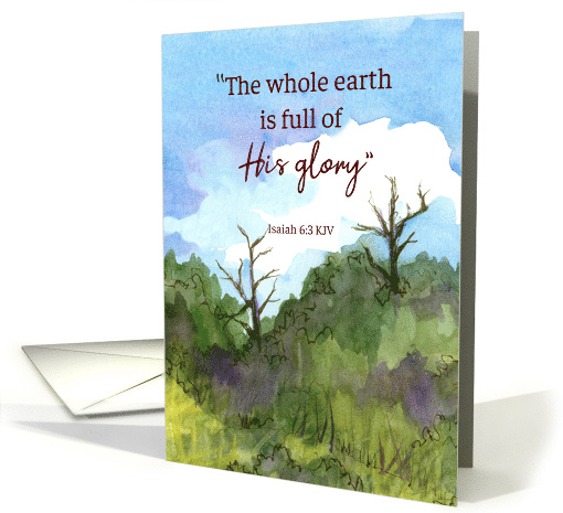 Religious Earth Day Isaiah Scripture Mountains Trees card (1830822)