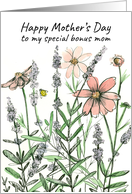 Happy Mother’s Day Bonus Mom Honeybee Wildflowers card