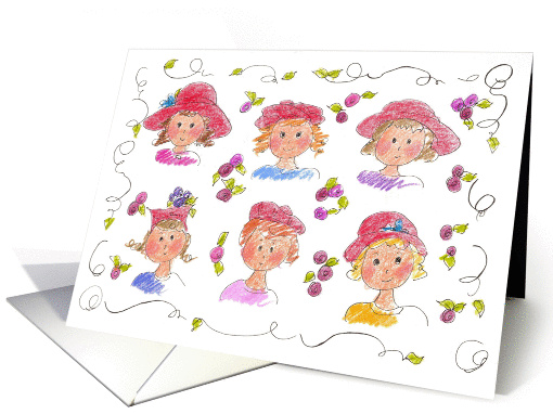 Ladies in Red Hats Blank Note card (186697)