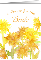 A Shower For The Bride Sunflowers Watercolor card