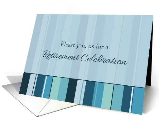 Retirement Celebration Party Invitation Blue Stripes card (191039)