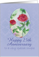 Happy 25th Anniversary Special Couple Red Roses card