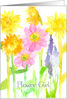 Flower Girl Invitation Sunflowers Anemones card