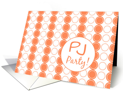 Pajama Party Invitation Orange White Dots card (207996)