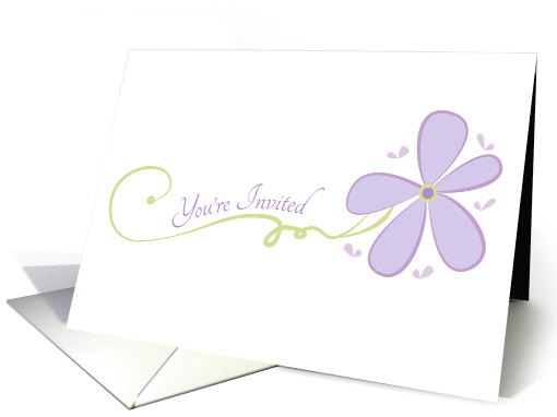 Dance Recital Invitation Purple Lavender Flower Elegant Flourish card