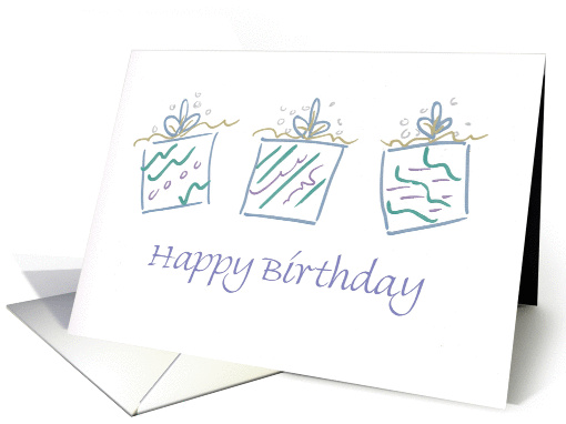 Happy Birthday Green Gift Boxes card (208226)