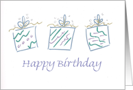 Happy Birthday Green Gift Boxes card