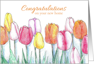 New Home Congratulations Spring Tulip Garden card