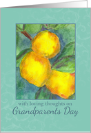 Happy Grandparents Day Lemons Fruit Watercolor Painting card
