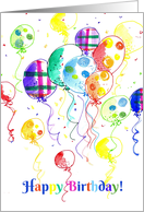 Happy Birthday Balloons Rainbow Colors card