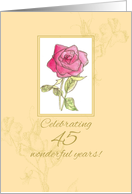 45th Wedding Anniversary Party Invitation Pink Rose card