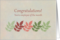 Congratulations Employee Of the Month Green Leaves card