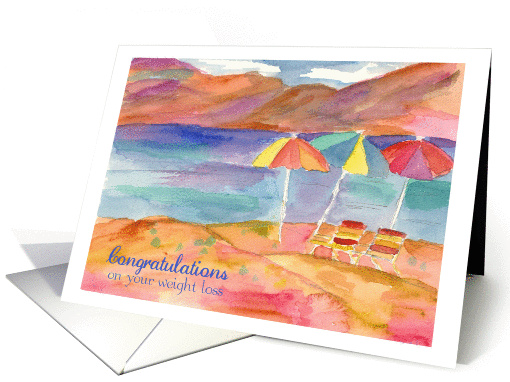 Congratulations On Your Weight Loss Beach Umbrellas card (230879)