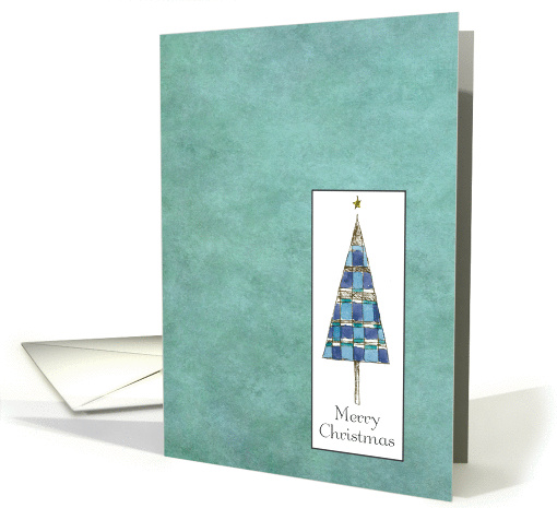 Merry Christmas Blue Christmas Tree card (246687)