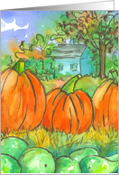 Give Thanks Happy Thanksgiving Pumpkins House card