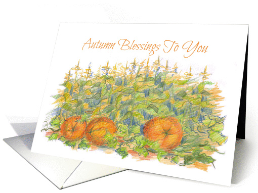 Autumn Blessings To You Pumpkin Patch Fall Vegetable card (253399)