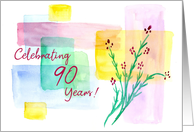 90th Birthday Party Invitation Wildflowers Watercolor card