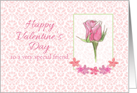 Happy Valentines Day Special Friend Pink Rose card