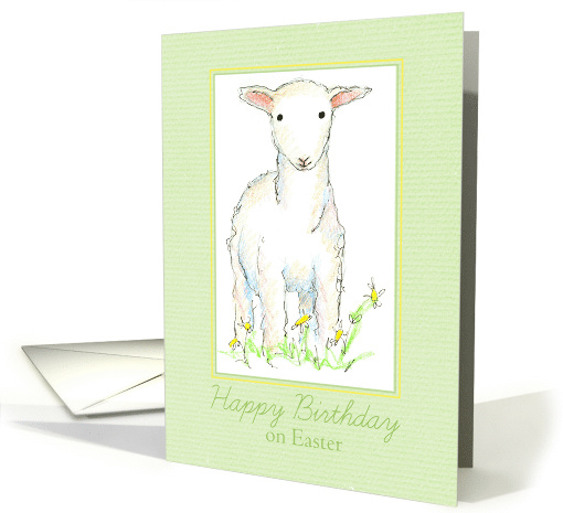 Happy Birthday on Easter Spring Lamb card (370592)