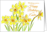 Wishing You a Happy Birthday on Easter Daffodils card