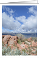 Mountain Lake Storm Clouds Nature Blank card