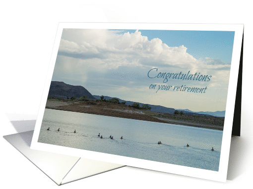 Congratulations Retirement Mountain Lake Ducks card (377627)