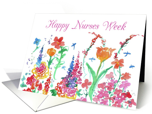 Happy Nurses Week Tulip Wildflowers Garden card (382770)