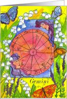 Gemini Twins Astrology Sign Blank card