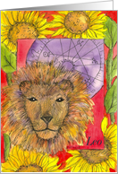 Leo Lion Astrology Sign Blank card