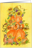 Give Thanks Pumpkin Topiary Happy Thanksgiving card