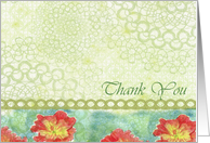 Thank You Red Poppy Flowers Watercolor Flowers card