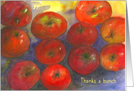 Thanks A Bunch Teacher Red Apples Watercolor Art card