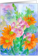 For My Love Watercolor Flower Bouquet card
