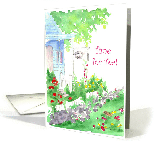 Tea Shop Party Invitation Time for Tea Garden card (78943)