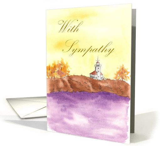 Lighthouse Sympathy Card Watercolor Landscape card (79662)