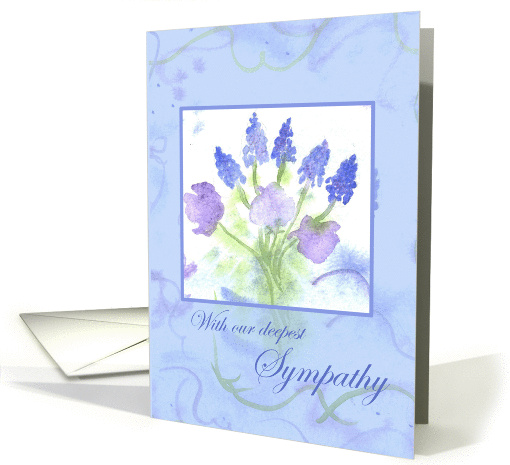 With Our Deepest Sympathy Purple Sweet Peas card (81890)